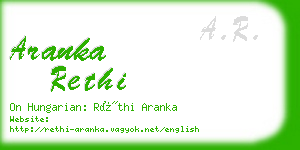 aranka rethi business card